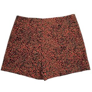 Zara Black Shorts with Red Floral Print